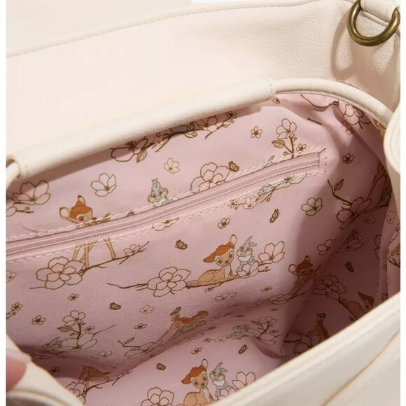 Loungefly Disney Bambi Mini Backpack Thumper Cherry Blossoms Flap Bag New - Picture 5 of 5